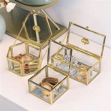 gold metal jewelry box|gold jewellery storage box.